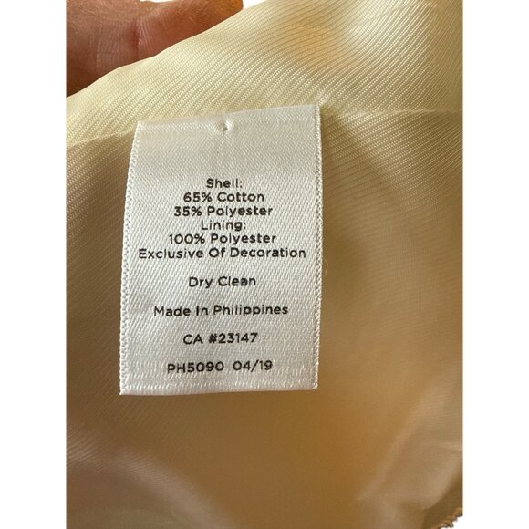 Talbots Piped Tweed Jacket Raw Edge Ivory Cotton Blend  Office Size 14 P EUC - Picture 6 of 6